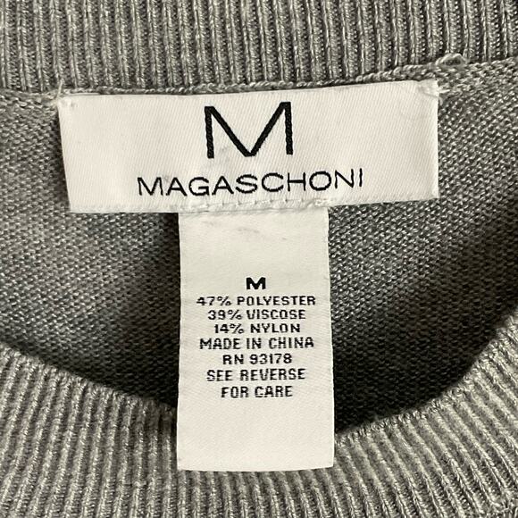 Magaschoni Heather Grey Crewneck Super Soft Drop Sleeve Pullover Sweater sz Med - Picture 7 of 9